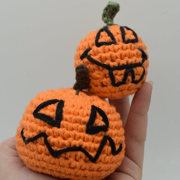 Hancrafted Chrochet Jack O lantern Catnip Toys